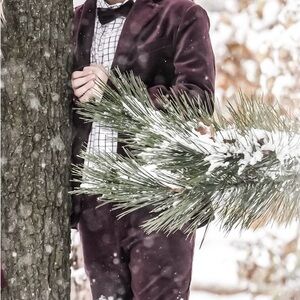 Janie and Jack burgundy  Kids Matching Set